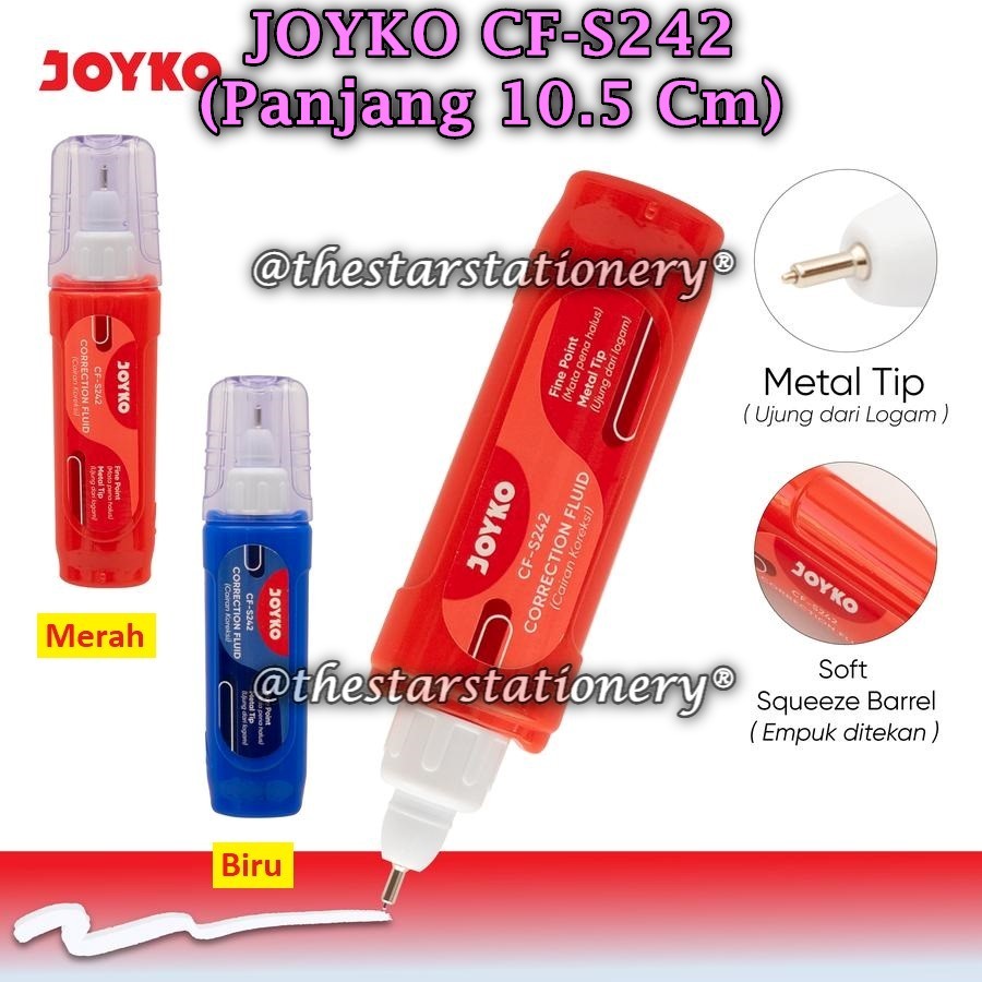 

(1 Biji) Correction Fluid JOYKO CF-S242 / JOYKO Cairan Koreksi Penghapus Cair CF-S242 S242 (1 Biji)
