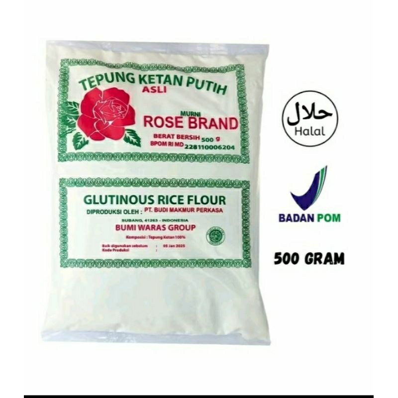 

Tepung Ketan Rose Brand 500gr - Tepung Ketan Putih Halus untuk Kue Tradisional & Camilan