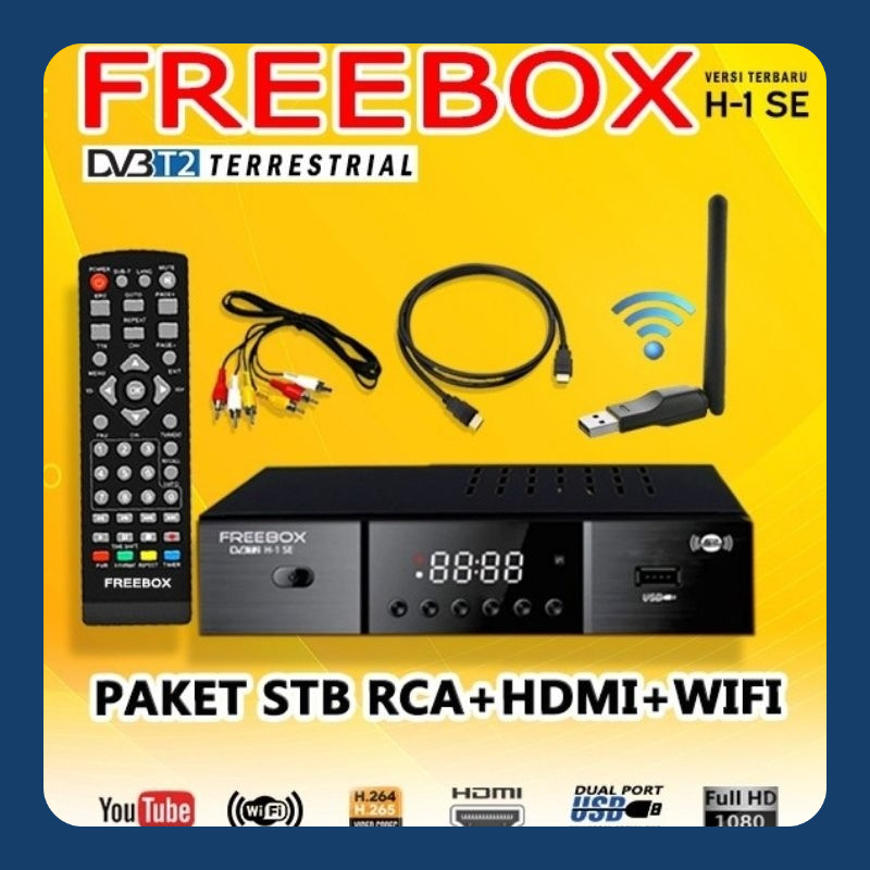 FREEBOX STB H-1 CHIPSET SUNPLUS PAKET KOMPLIT BODY METAL