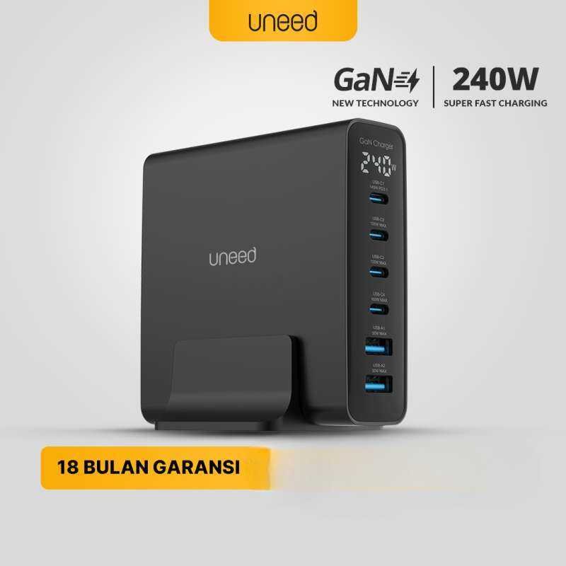 UNEED GaN Charger 240W with Display PPS QC 4.0 PD 3.0 AFC - UCH482