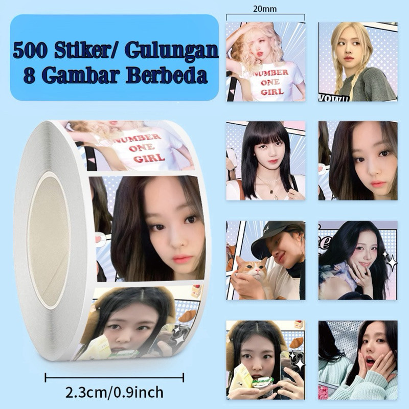 

(500 pcs)Murah Stiker Pola Gulung Black And Pink Grup Kpop Lucu