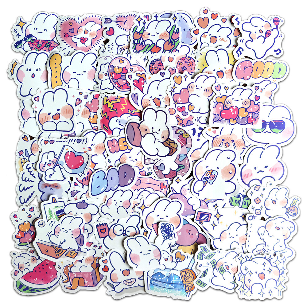 

10/20/60pcs Cartoon Rabbit Mongmong Stickers Laptop Scrapbook Notebook Diary DIY Cute Vinyl Decal Sticker for Kids Girl Toy