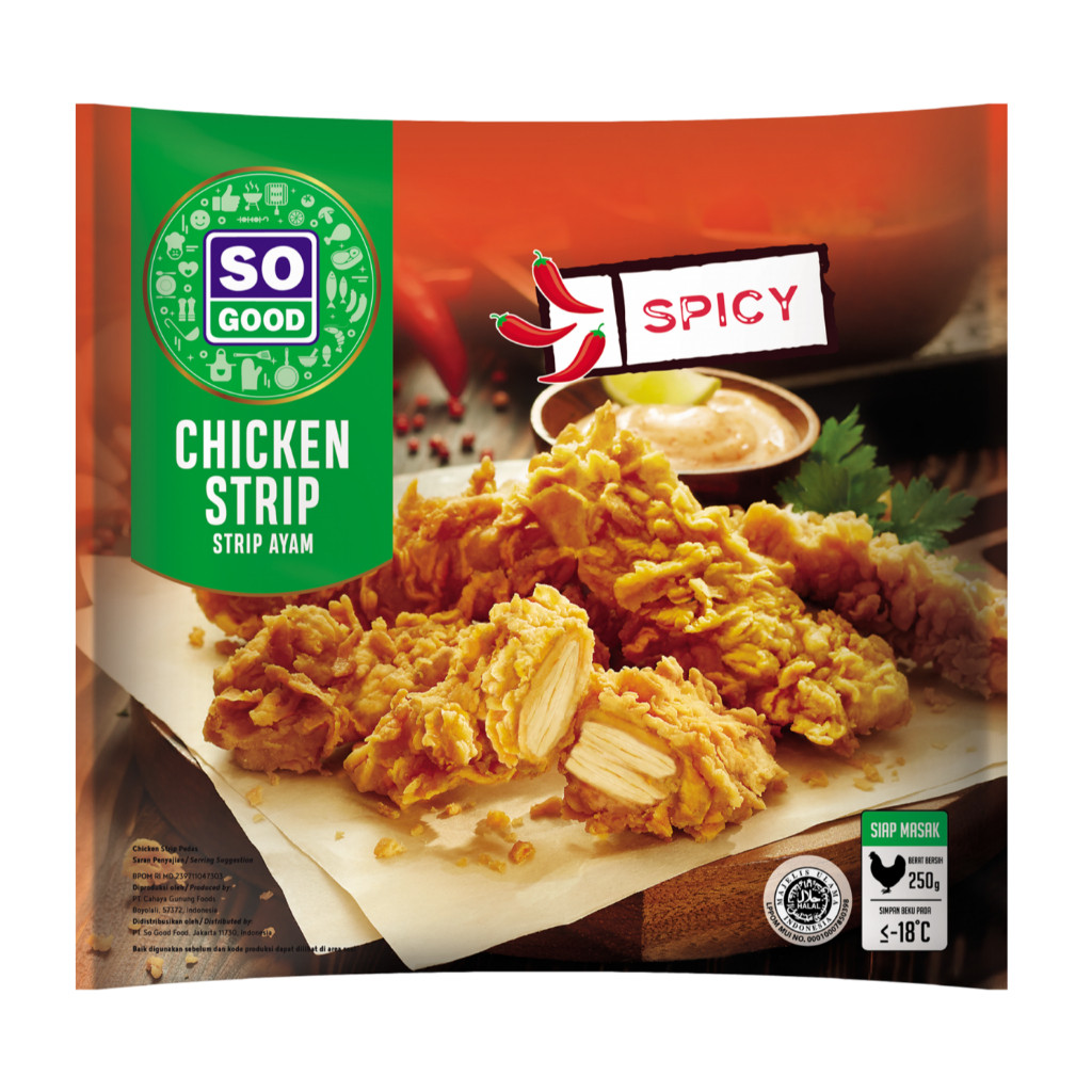

Fillet Ayam Tepung Rasa Pedas So Good Spicy Chicken Strip 250 Gr