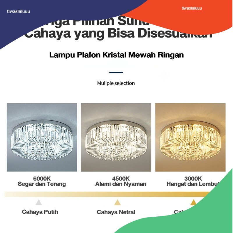 Lampu Plafon LED Modern LED Bulat 3 Warna Modern Lamp Modern Minimalis lampu plafon minimalis Ceilin