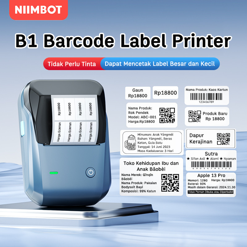 

KAYDEN STORE NIIMBOT B1 Printer Label, Pembuat Label Portabel Bluetooth lebar 20-50mm