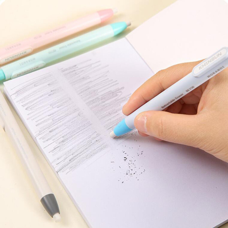 

Automatic Press Pencil Erasers Retractable Rubber Erasers for School Kawaii Correction Tools Korean Stationery Office Supplies
