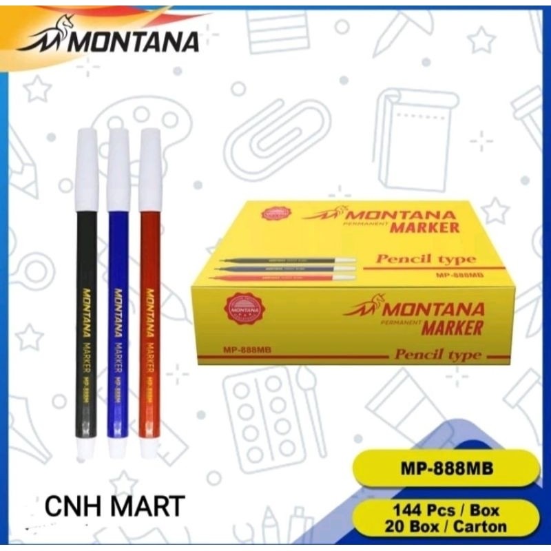 

Grosir 1Box Spidol MONTANA Hitam Kecil Spidol Murah 888