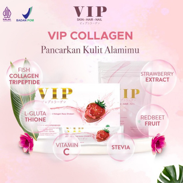 

Collagen drink VIP COLLAGEN ready tangerang isi 20 sachet