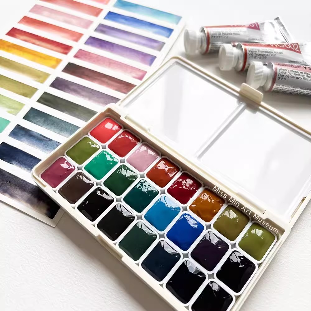 

Holbein Artists' Watercolor Granulating Colors 24 Colors 1ml HWC Transparent acuarela Professional pigments supplies