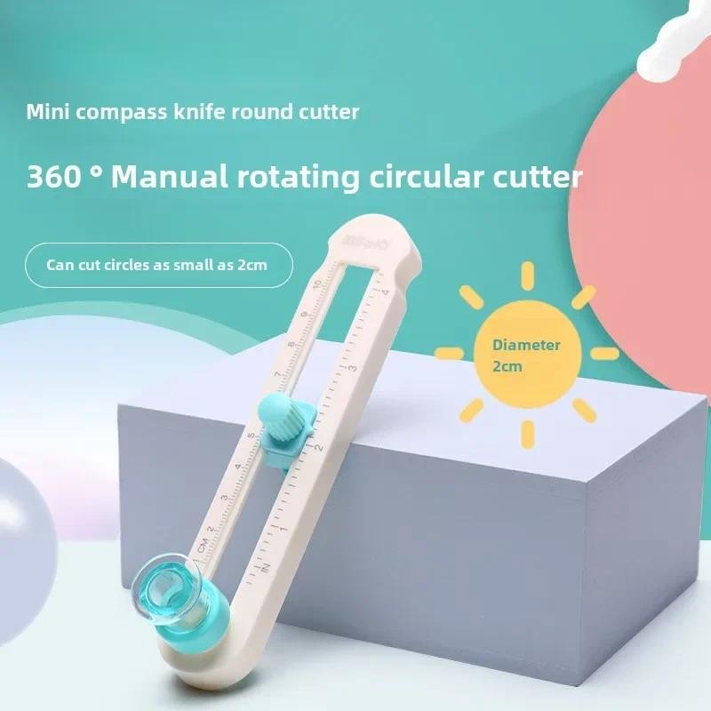 

Circle Cutter Mini Press Hand Plastic Rotary Paper Cutter Students Hand Table Cutting Paper Cutter
