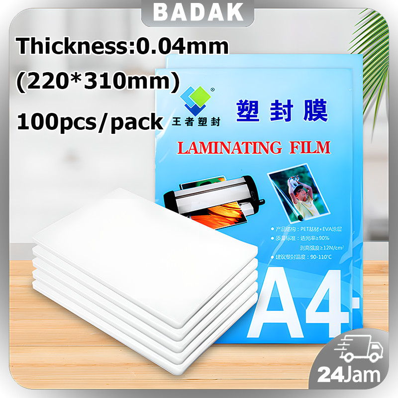 

100 PCS / Pack Ukuran A4 Untuk Mesin Laminating Film Laminating PET EVA