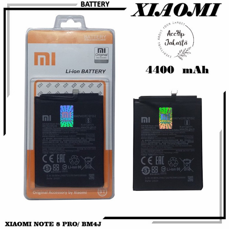 Baterai Batre Xiaomi Redmi Note 8 Pro BM 4J Battery Batrai Batrei Xiaomi Note 8 pro BM4J