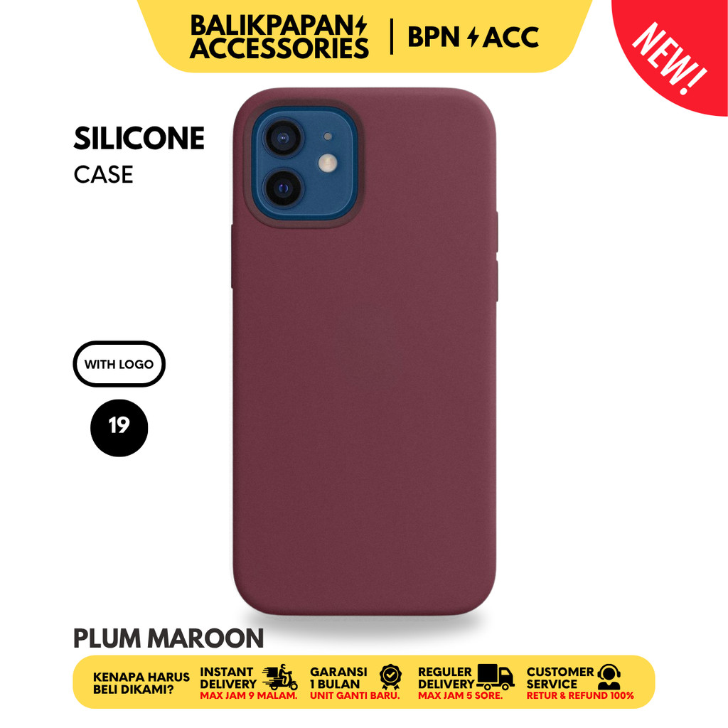 Silicone Case iPhone Full Cover 19 Plum Maroon- BALIKPAPAN ACC