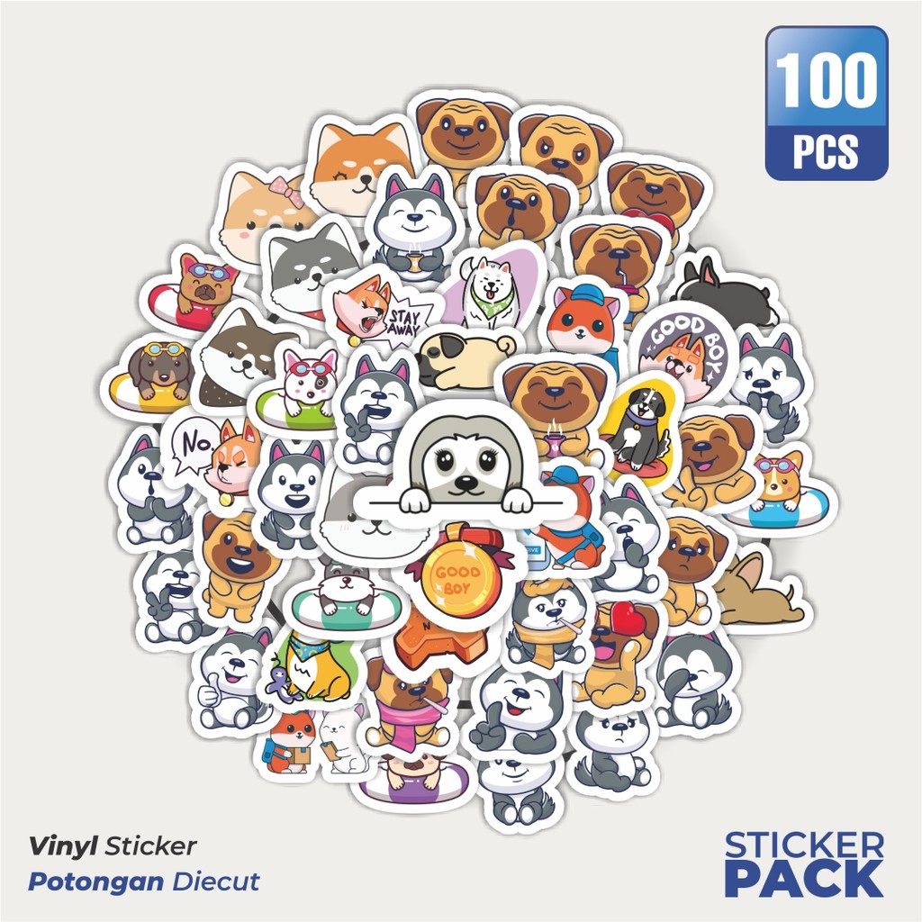 

Stiker Vinyl Stiker Super Kawai Doggy [Anjing Lucu] Waterproof Aesthetic- Untuk Laptop, Motor, dan Helm - Paper Stationery Pack