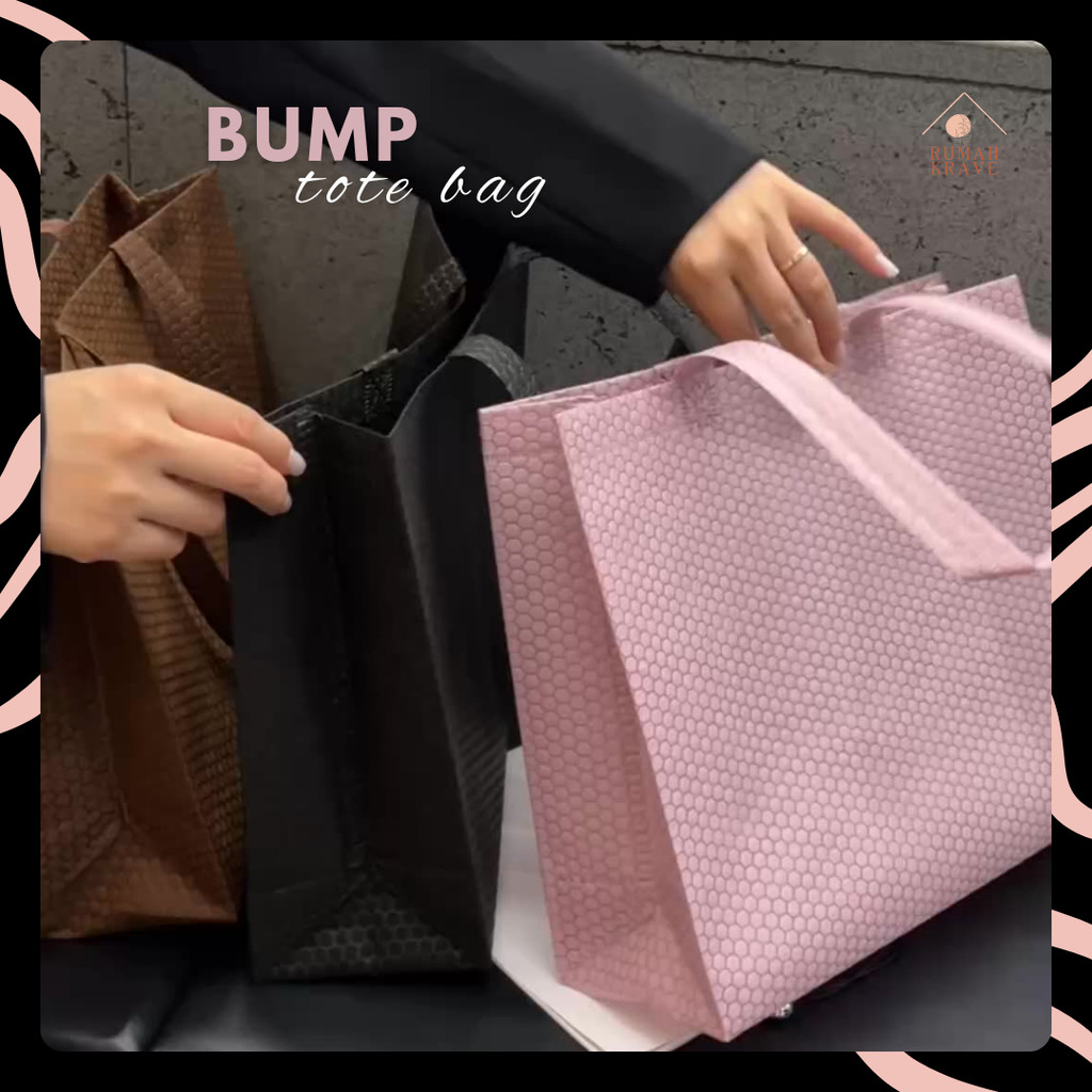 

RUMAH KRAVE - Bump Tote Bag Goodie Bag Kain Polos Tas Hadiah Tekstur