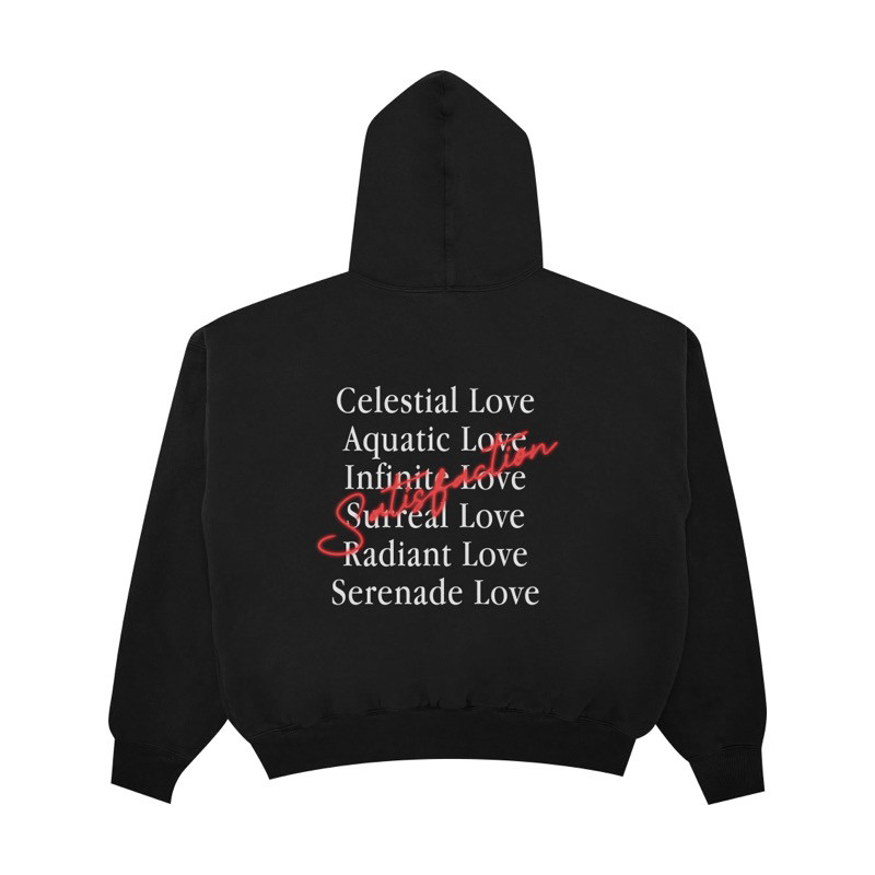 Satisfaction Hoodie Boxy 330GSM Radiant Love Black