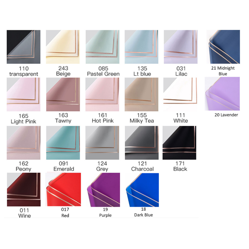 

GOLD FRAME CELLOPHANE LEMBARAN (58 x 58 cm) Kertas Bunga Wrapping Paper