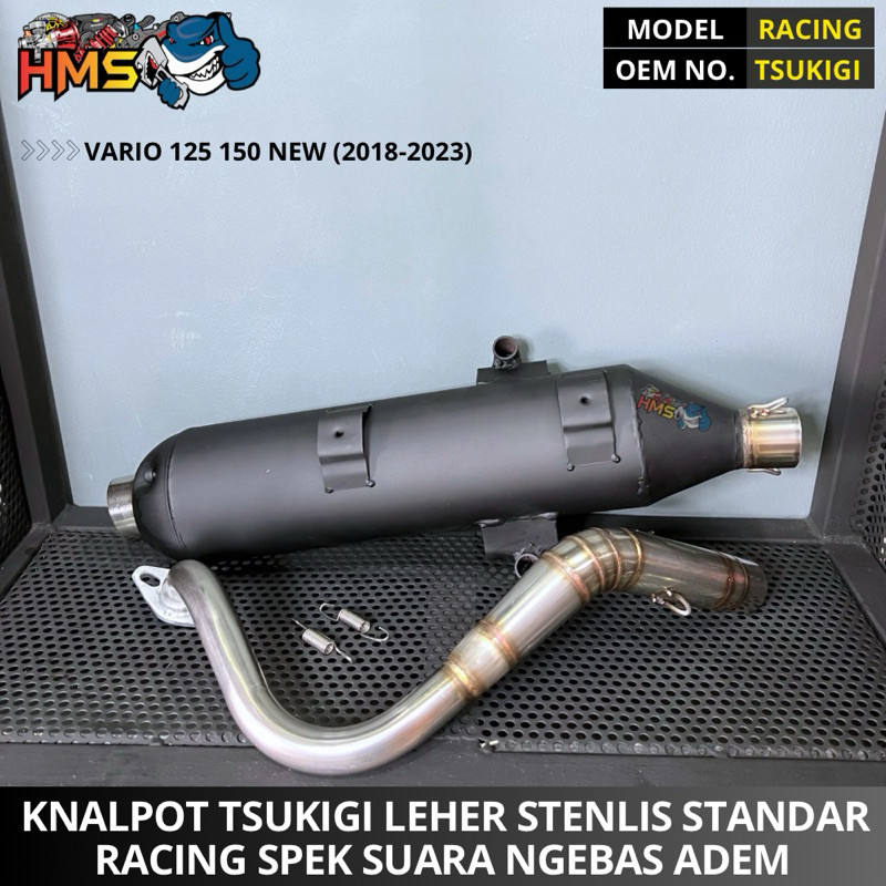 KNALPOT TSUKIGI VARIO 150 125 NEW LED 2018 2019 2020 2021 2022 2023 LEHER STENLIS SUARA ADEM NGEBAS 