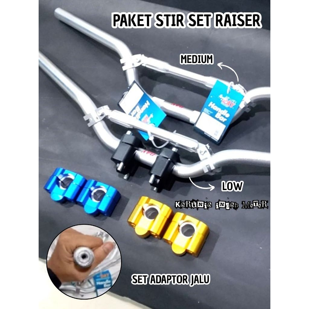 STANG STIR DAY LOW PALANG MEDIUM SET ADAPTOR PLUS RAISER STANG NINJA CB HEREX RX KING GL TIGER