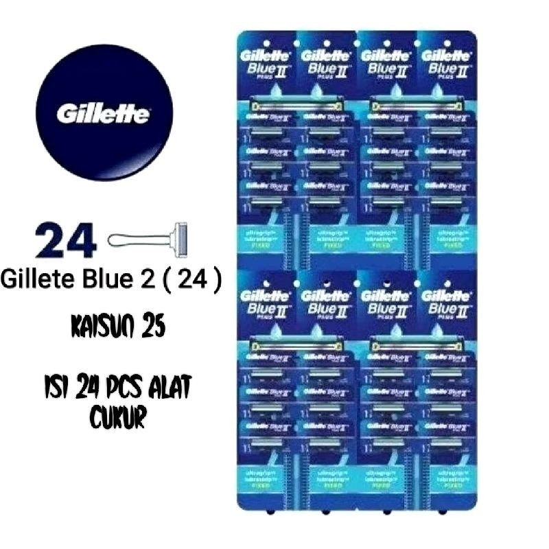 ISI 24 / ALAT CUKUR GILLETTE BLUE 2 PLUS PAKET HEMAT ISI 24 PCS / 2 LUSIN
