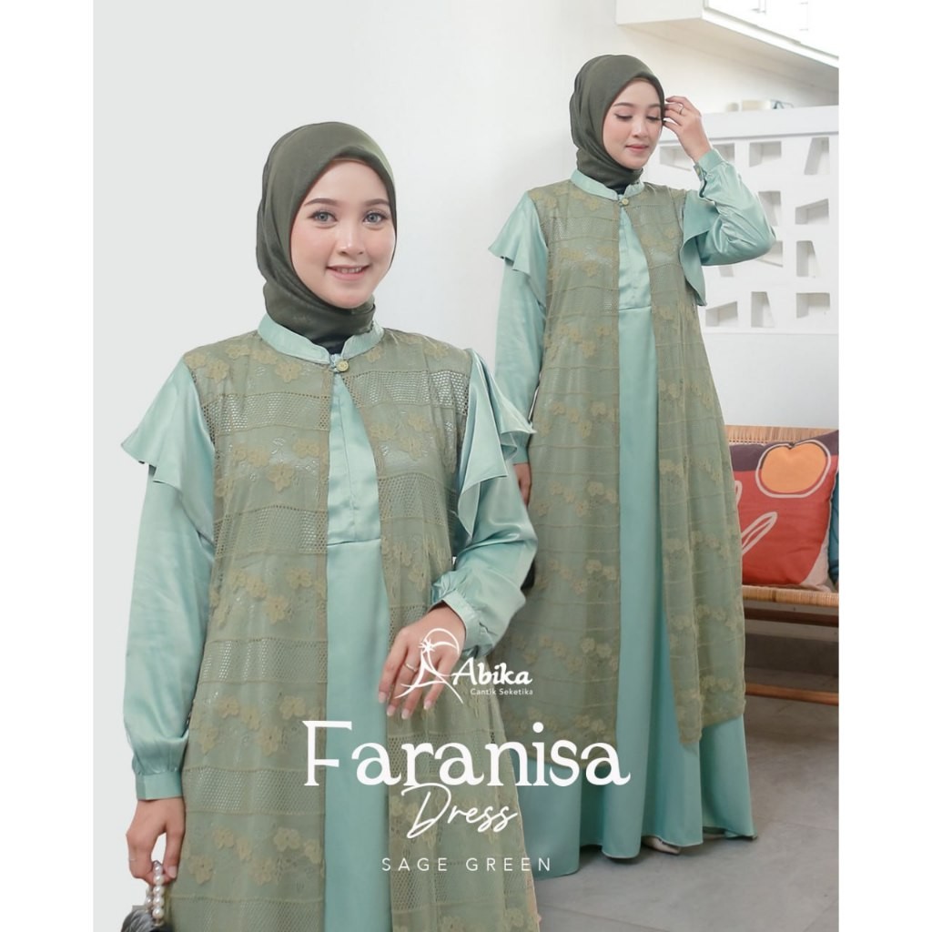 ABIKA HIJAB FARANISA DRESS SAGE GREEN