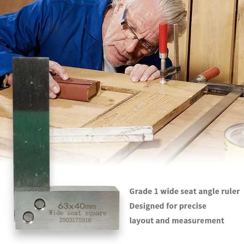 

TELEHILL Penggaris Siku Besi Tukang 90 Derajat Machinist Angle Ruler - TH63