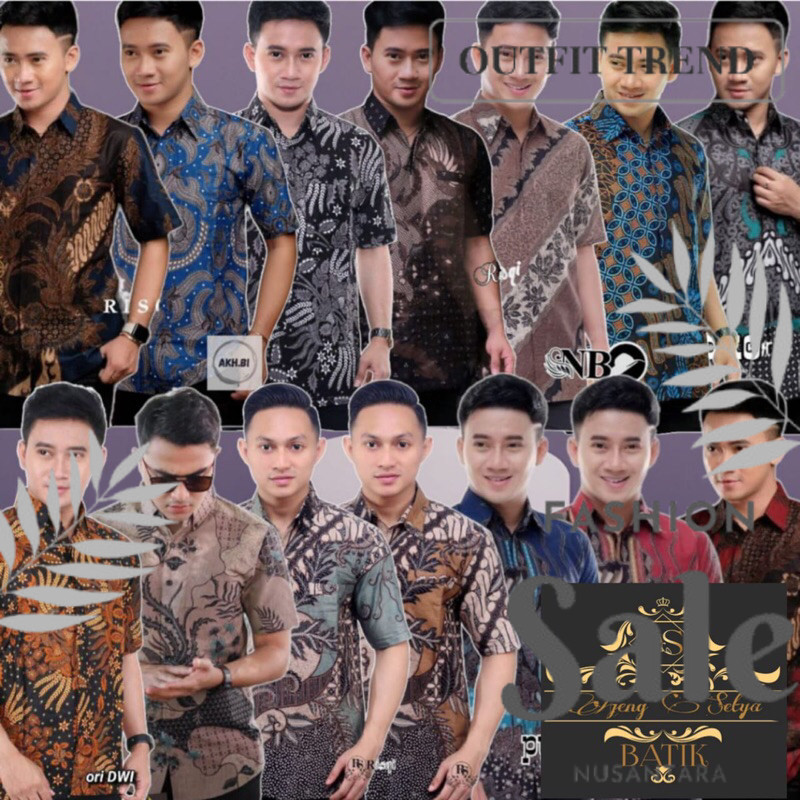 Kemeja  Batik Pria Lengan Pendek Batik Nusantara Trendy Baju Kantor Jumbo
