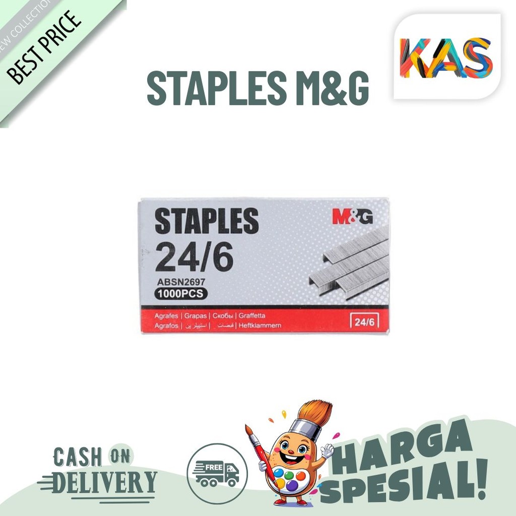 

Staples M&G Ukuran 24/6 No 3 Isi Hekter Stapler Jepetran isi 1000 PCS #ABS92758 - Satu Box