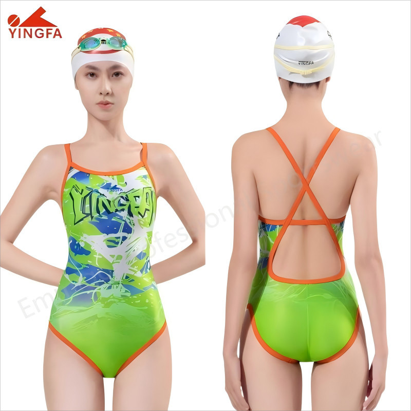 2025 Yingfa Kompetitif Swimsuit Perempuan Segitiga Digital Printing Swimsuit Chlorine Tahan Balap Ny