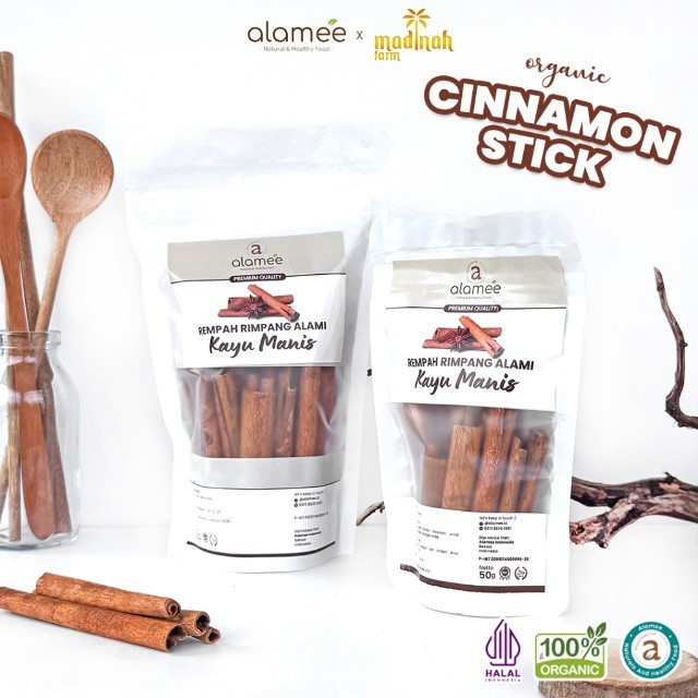 

ALAMEE Kayu Manis Batang Cinnamon Stick Rempah Rimpang Organik Alami Bumbu Masak Dapur Seasoning 50g madinah
