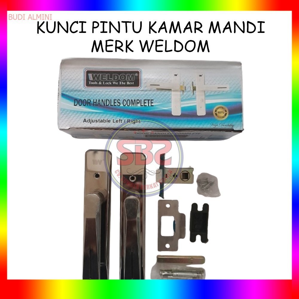 WELDOM KUNCI PINTU WC / KAMAR MANDI - HANDLE GAGANG KUNCI PINTU KAMAR MANDI TOILET WELDOM - CHROME