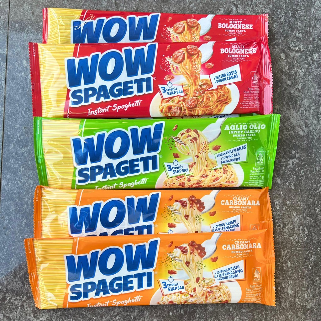 

WOW Spageti Pasta Instant Spaghetti 3 Menit Siap Saji