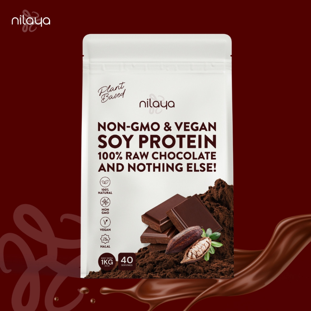 

Isolate Soy Protein, Cacao powder and nothing else - 1 kg - Bubuk Tinggi Protein - Non-GMO Vegan