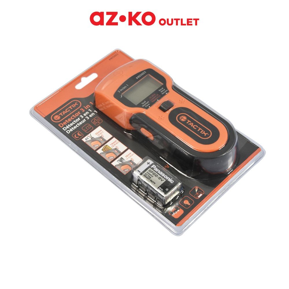 AZKO Outlet Tactix Meteran Digital Multi Stud Detector 3 In 1 Stud Finder Digital Wall Detector