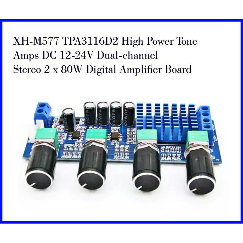 (COD) Kit Amplifier TPA3116D2 Stereo + Tone Control. 160Watt