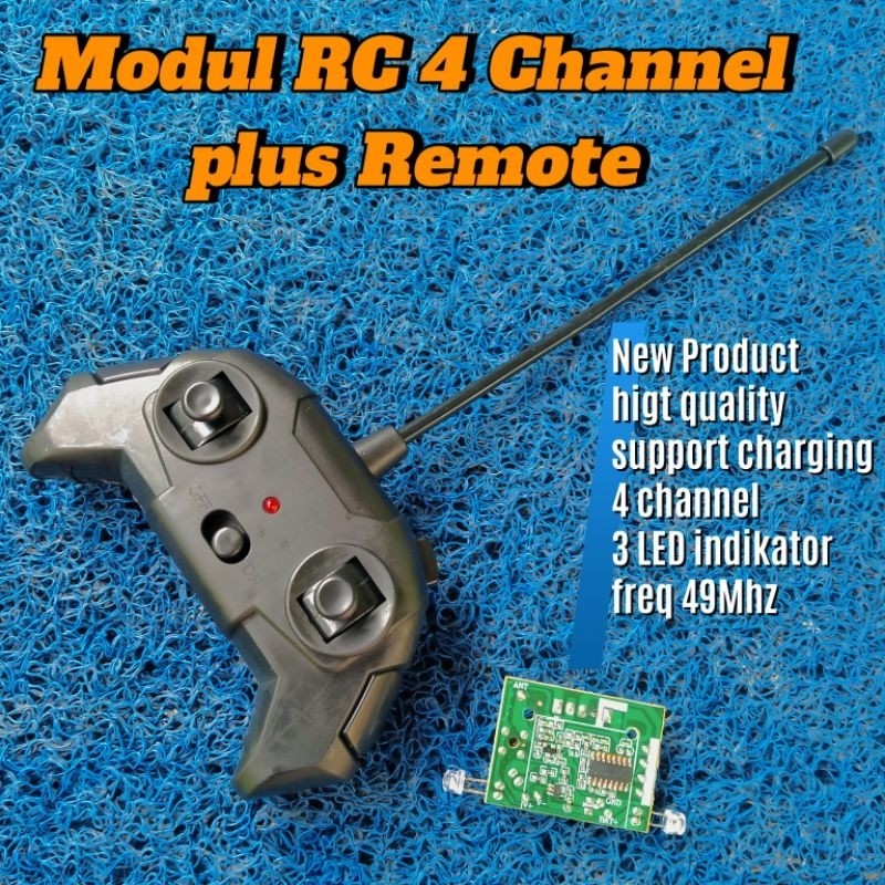 Modul Remote Control 4 Channel. RC mainan 4 saluran 40 & 49MHZ Frequensi 3.7 - 5volt.