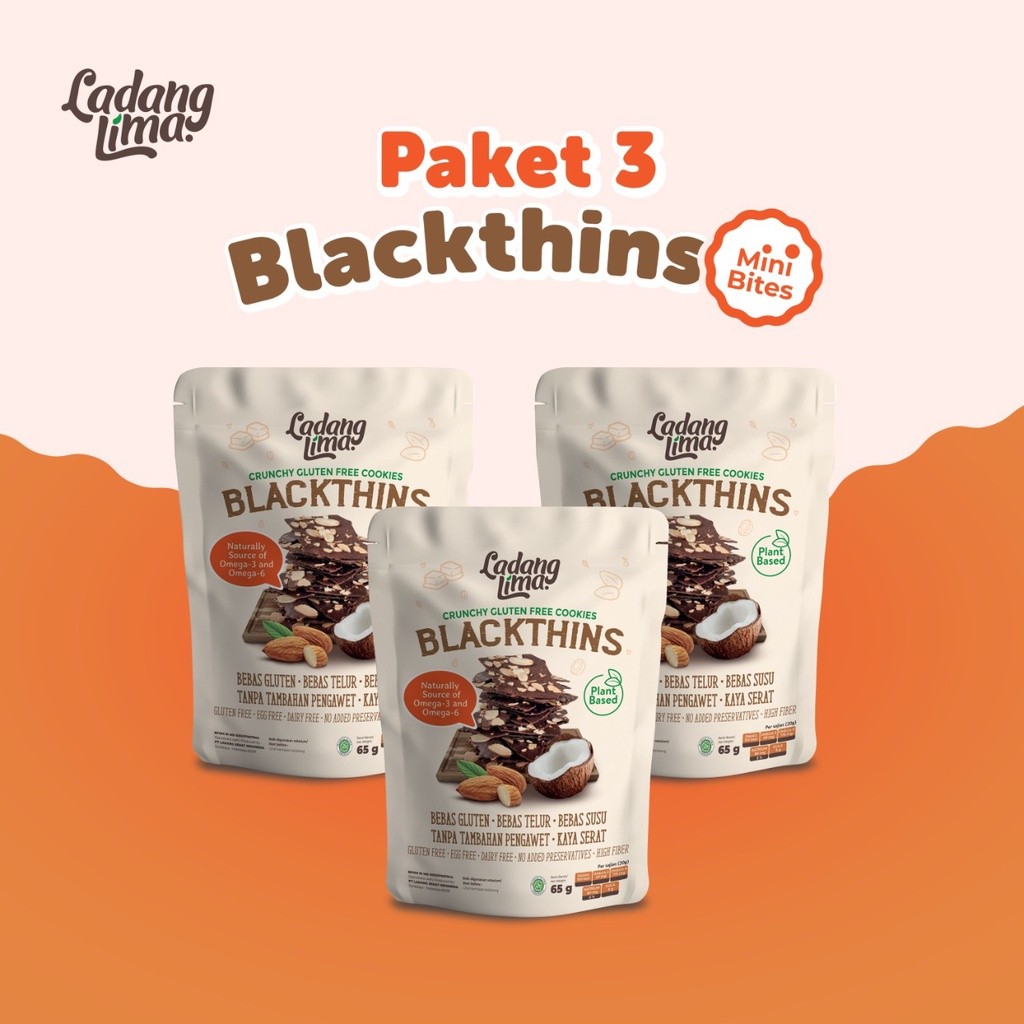 

3 Pcs - Blackthins Mini Bites Ladang Lima Cookies Gluten Free With Protein