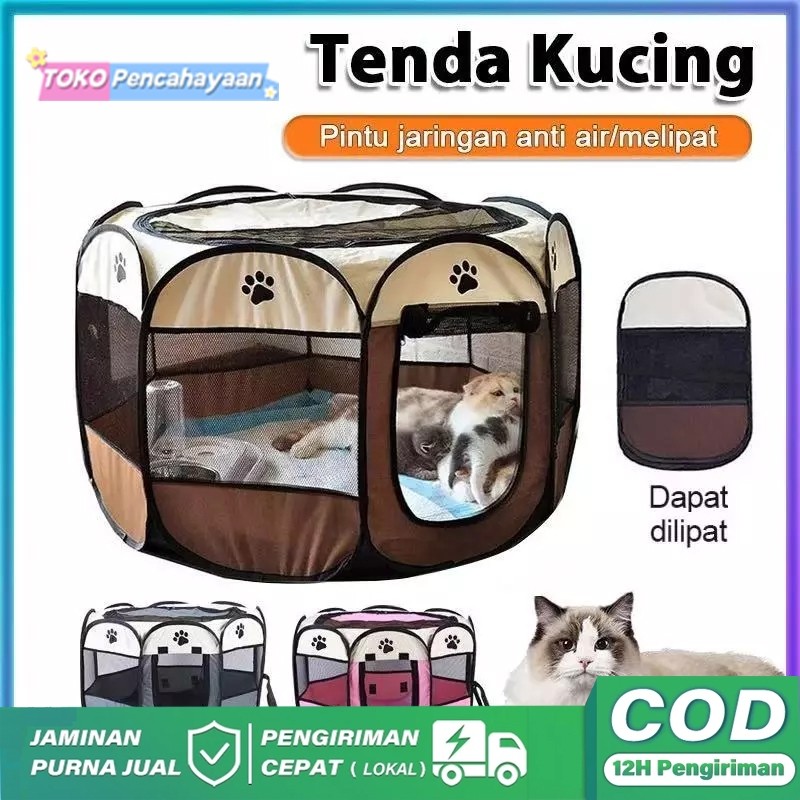 AUPSHOP TERMURAH Kandang Kucing Besar Tenda Kucing Kandang Lipat Portable Rumah Kucing Kecil Untuk M