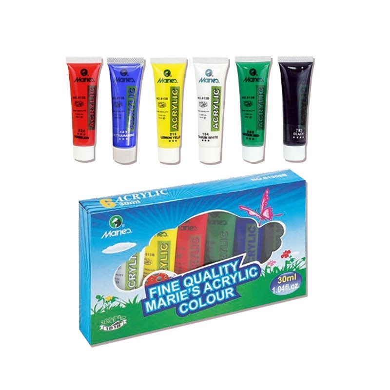 

Maries Acrylic Color Fine Quality Set 6 - Cat Akrilik 30ml