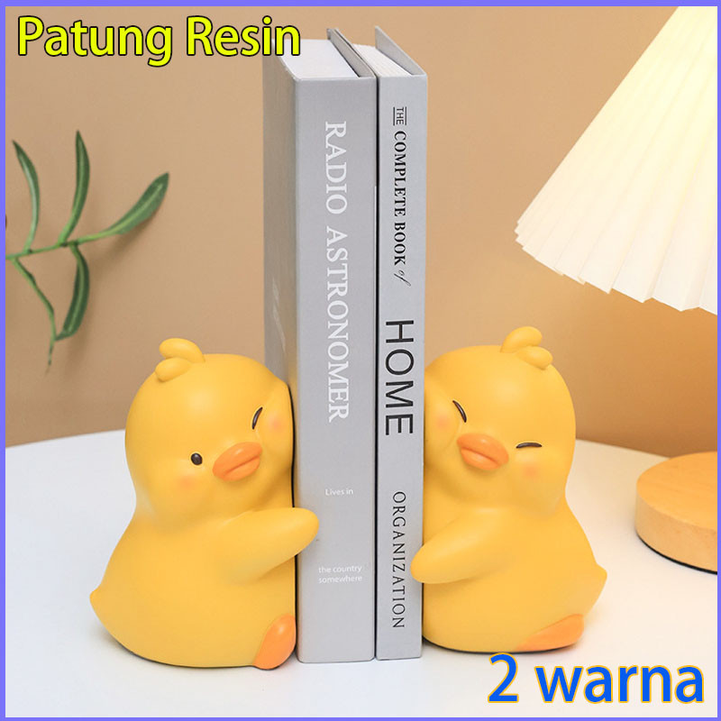 

Patung Resin Ducky Kuning Kartun/Pengatur Buku/Hadiah Kreatif, Dekorasi Meja Belajar