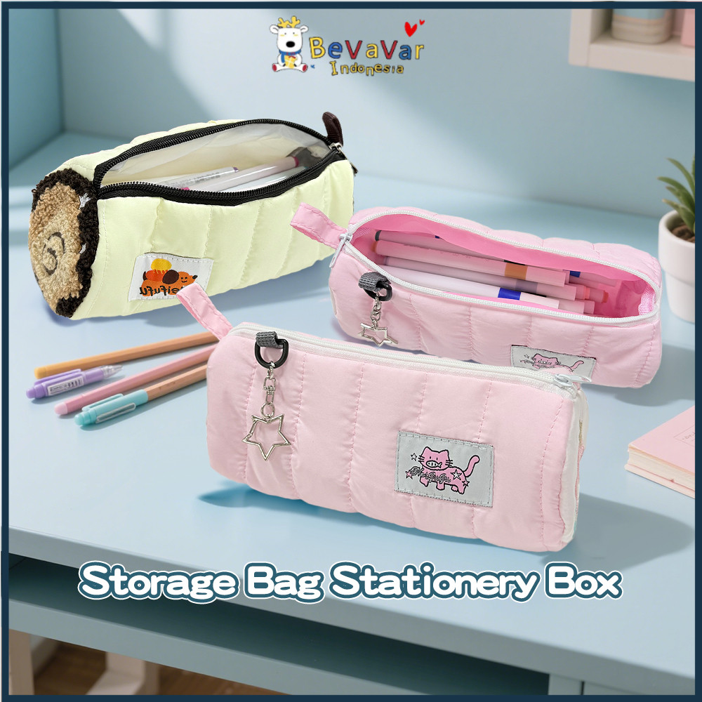 

​​BEVAVAR​​ Pouch Cosmetic Besar Kotak Pensil Bulu Halus Serbaguna Tas Makeup Pillow