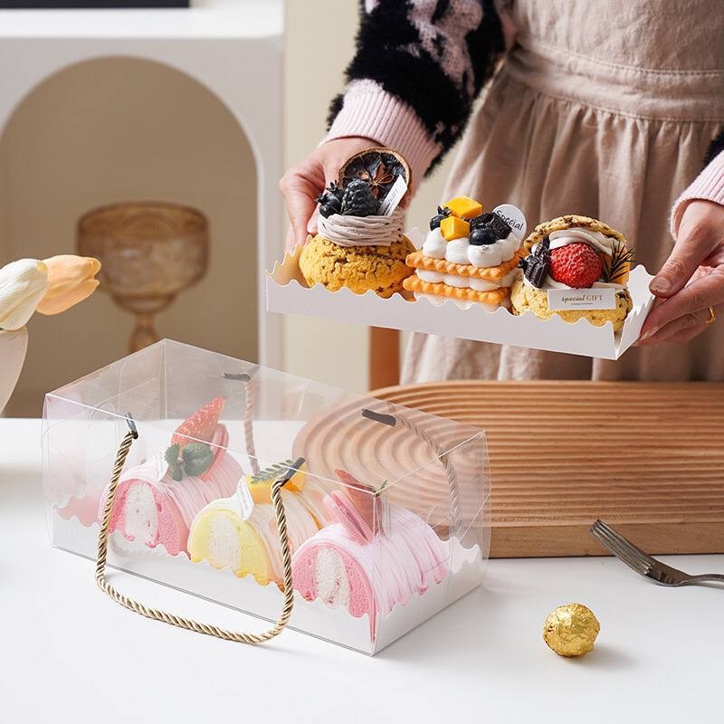 

Box Mika Hampers Full month Bening Tenteng Merah Transparant Birthday/ Box Cake Bening tenteng