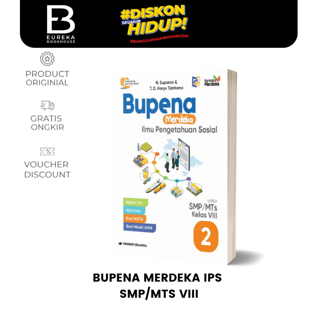 ERLANGGA - BUPENA MERDEKA IPS SMP/MTS KELAS 8/KM - KURIKULUM MERDEKA