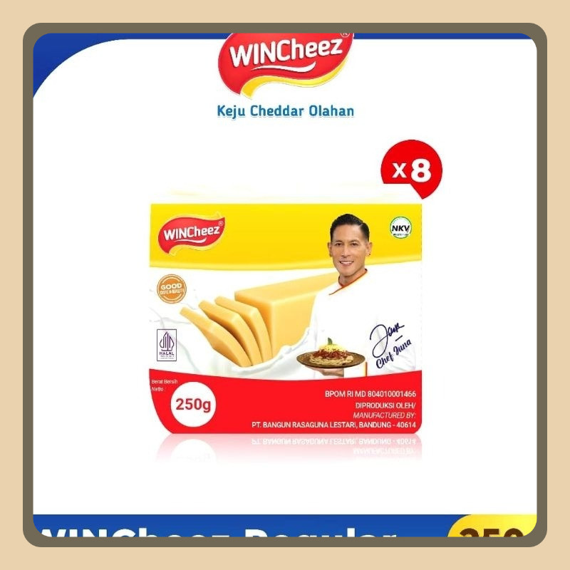 

Keju Cheddar Winchez Reguler 2kg (isi 8x250gr)