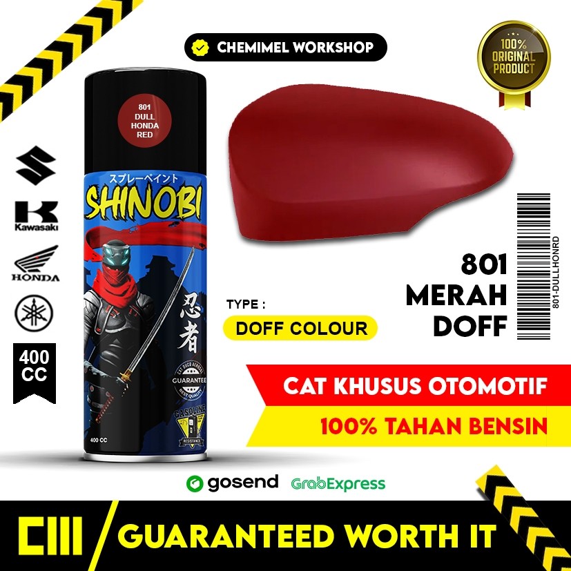Cat Semprot Shinobi Dull Honda Red 801 Pilok Merah doff cat semprot khusus motor
