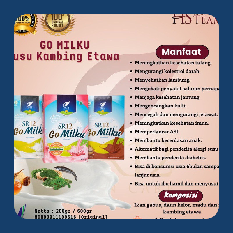 

GO MILKU SR12 SUSU KAMBING ETAWA HALAL BPOM MENINGKATKAN KESEHATAN IMUN TUBUH MELANCARKAN ASI ASLI