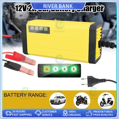 12A Portable Otomatis Charger Accu Carger Aki Portable Motor Mobil SRM/Charger Aki Motor Mobil Casan