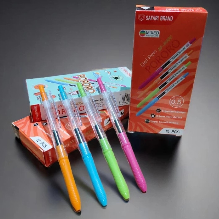 

KYON | 12PC PULPEN GEL CETEK KLIK SAFARI PORORO SF-800C | PEN CETEKAN SAFARI BRAND ( MIRIP ZEBRA KORORO )