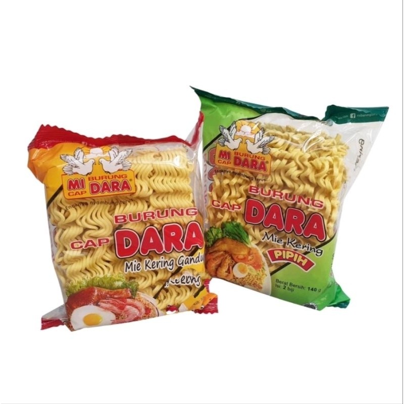 

Burung DARA mie kering pipih / mie kering Gandum 136 gram - ABO