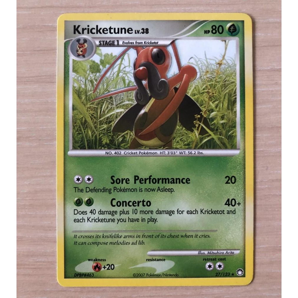 Kricketune 27/123 Rare Pokemon TCG Card Venusaur Charizard Blastoise